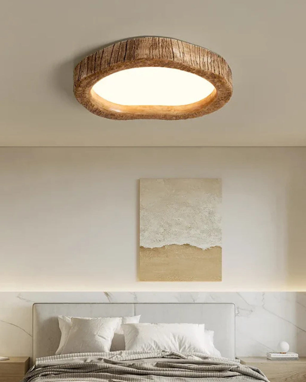 Le Halo Bois – Rustykalna lampa sufitowa z drewna