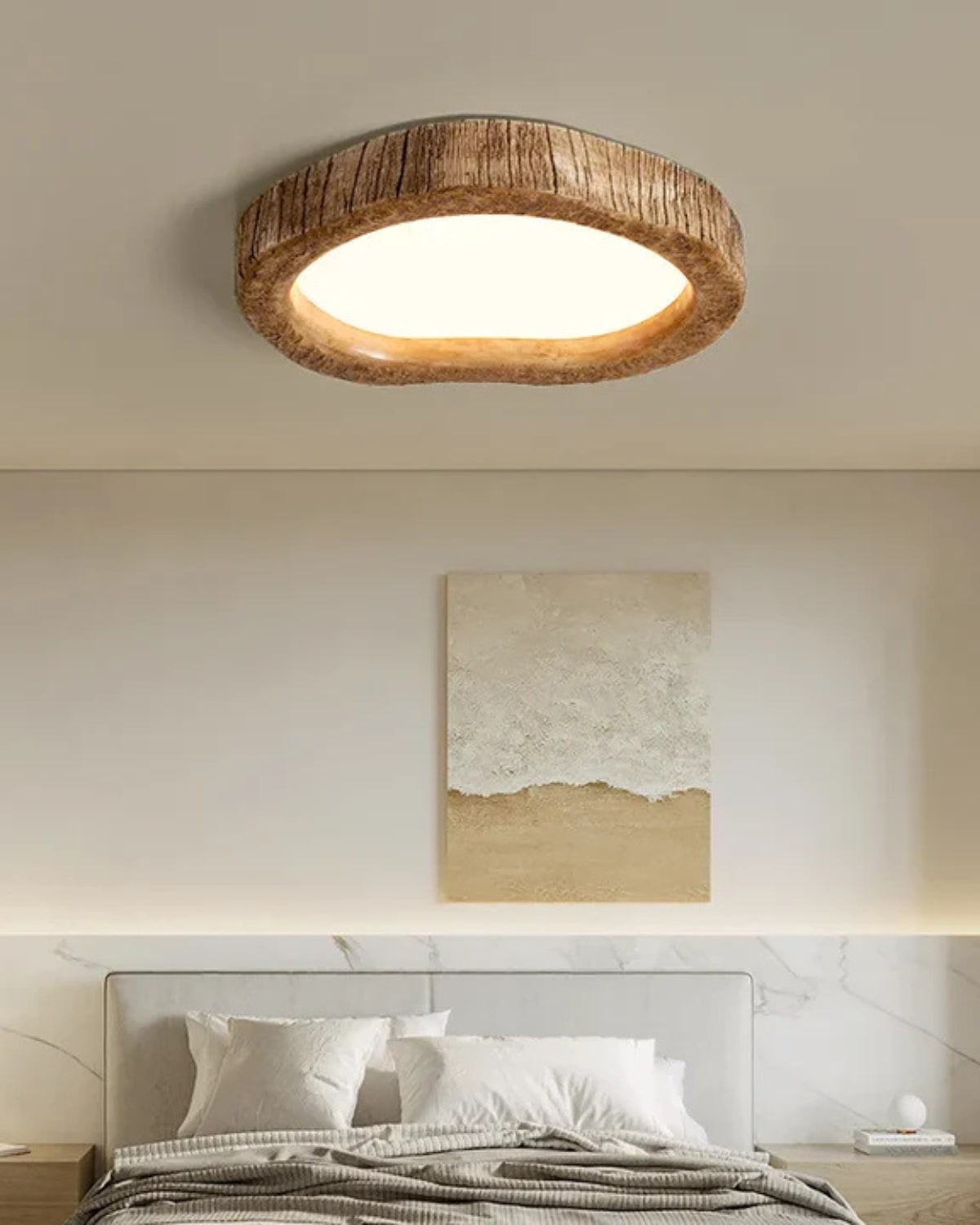 Le Halo Bois – Rustykalna lampa sufitowa z drewna