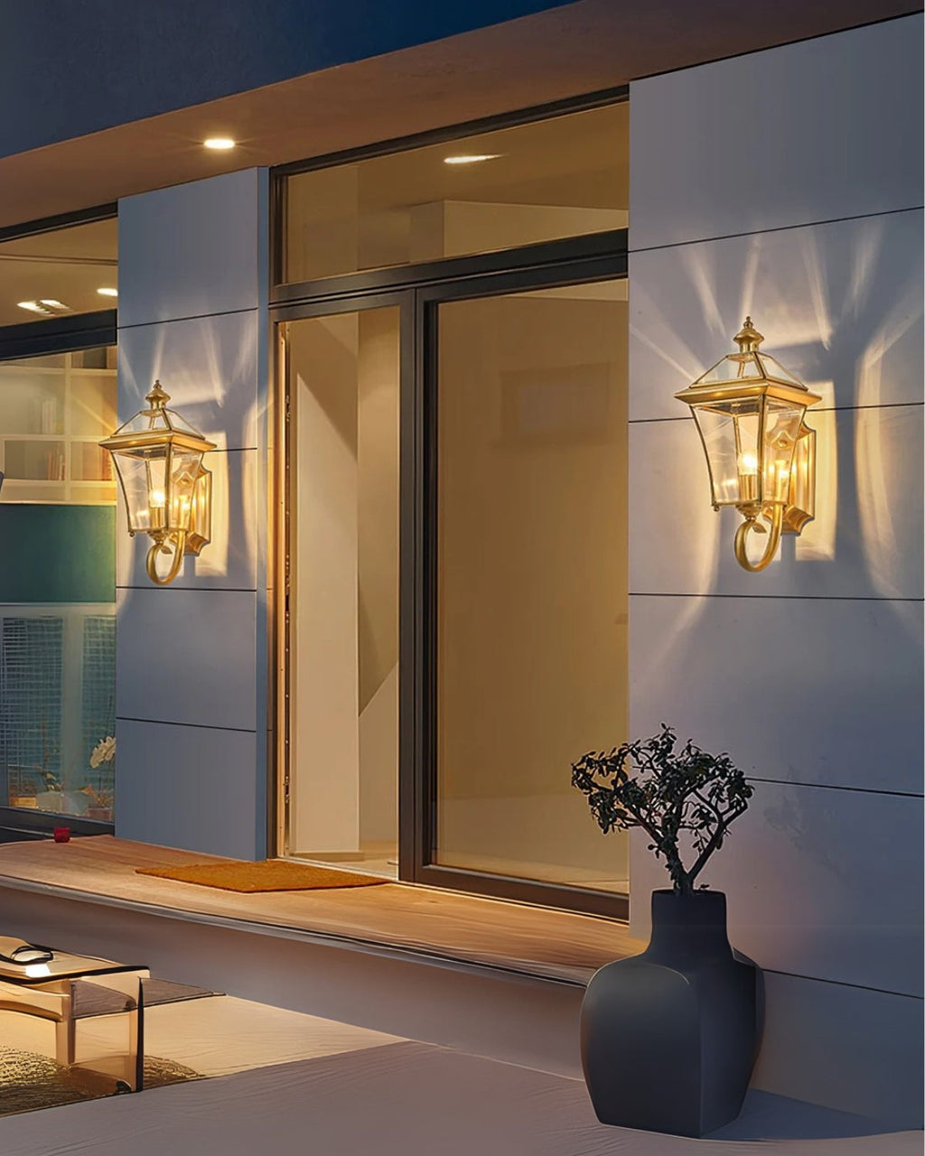Le Lumière Dorée – Elegancka zewnętrzna lampa ścienna